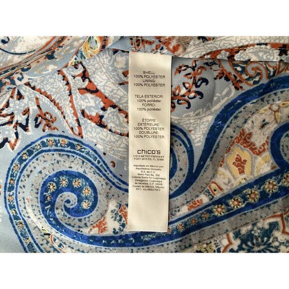 Chicos Paisley Layered high low Tunic women’s sz 0 - Picture 9 of 9